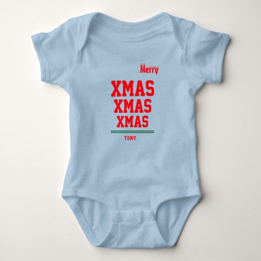 Kerst gepersonaliseerde Baby Jersey Bodysuit kleur (Voorkant)