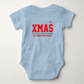 Kerst gepersonaliseerde Baby Jersey Bodysuit kleur (Achterkant)