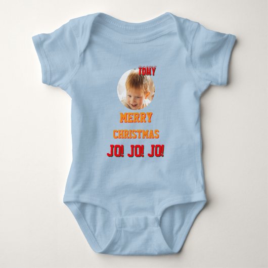 Kerst gepersonaliseerde Baby Jersey Bodysuit kleur (Voorkant)