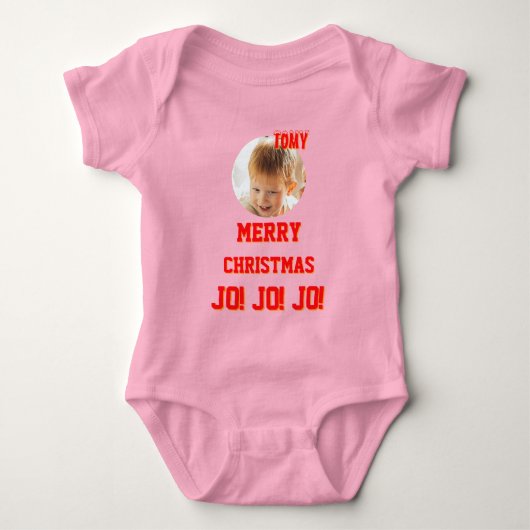 Kerst gepersonaliseerde Baby Jersey Bodysuit kleur (Voorkant)