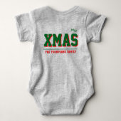 Kerst gepersonaliseerde Baby Jersey Bodysuit kleur (Achterkant)