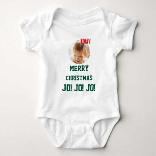 Kerst gepersonaliseerde Baby Jersey Bodysuit kleur (Voorkant)