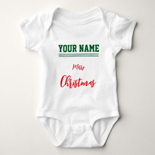 Kerst gepersonaliseerde Baby Jersey Bodysuit kleur (Voorkant)