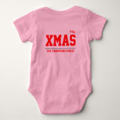 Kerst gepersonaliseerde Baby Jersey Bodysuit roze (Achterkant)