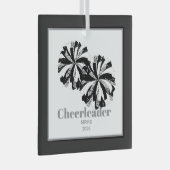 Kerst Gepersonaliseerde Cheer Poms Glass Ornament (Voorkant Rechts)