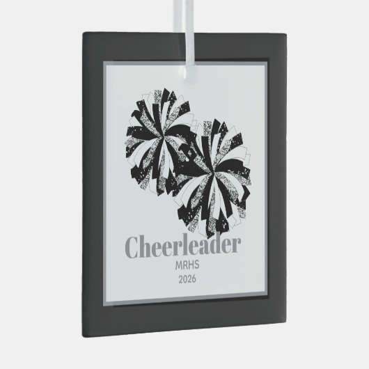 Kerst Gepersonaliseerde Cheer Poms Glass Ornament (Voorkant Rechts)