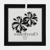 Kerst Gepersonaliseerde Cheer Poms Glass Ornament (Achterkant)