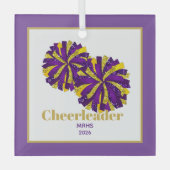 Kerst Gepersonaliseerde Cheer Poms Glass Ornament (Voorkant)