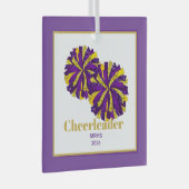 Kerst Gepersonaliseerde Cheer Poms Glass Ornament (Voorkant Rechts)