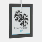 Kerst Gepersonaliseerde Cheer Poms Glass Ornament (Voorkant Rechts)