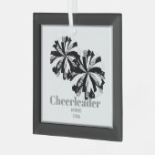 Kerst Gepersonaliseerde Cheer Poms Glass Ornament (Voorkant links)