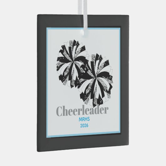 Kerst Gepersonaliseerde Cheer Poms Glass Ornament (Voorkant Rechts)