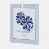 Kerst Gepersonaliseerde Cheer Poms Glass Ornament (Voorkant links)