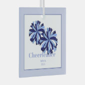 Kerst Gepersonaliseerde Cheer Poms Glass Ornament (Voorkant Rechts)
