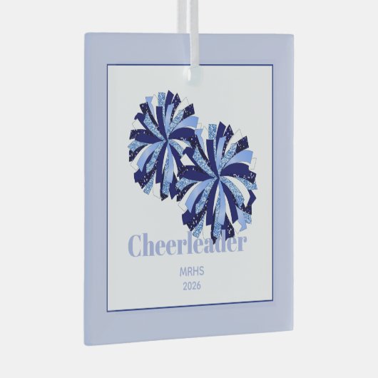 Kerst Gepersonaliseerde Cheer Poms Glass Ornament (Voorkant Rechts)