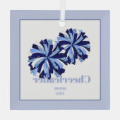 Kerst Gepersonaliseerde Cheer Poms Glass Ornament (Achterkant)