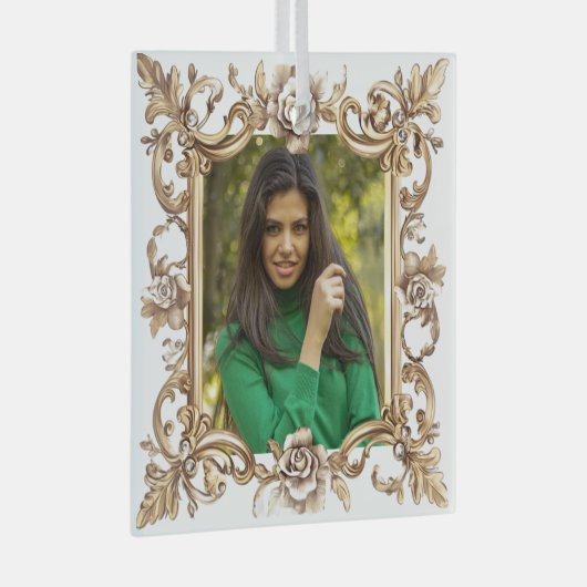 Kerst Gepersonaliseerde Foto Glas Ornament (Voorkant Rechts)