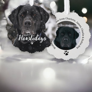 Kerst Gepersonaliseerde foto Happy Howlidays Hond Ornament Kaart