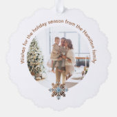 Kerst Gepersonaliseerde foto krans en typografie Ornament Kaart (Achterkant)