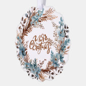Kerst Gepersonaliseerde foto krans en typografie Ornament Kaart (Links)