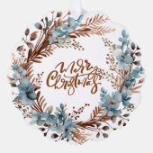 Kerst Gepersonaliseerde foto krans en typografie Ornament Kaart (Voorkant)