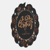 Kerst Gepersonaliseerde foto krans en typografie Ornament Kaart (Rechts)