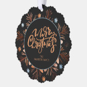 Kerst Gepersonaliseerde foto krans en typografie Ornament Kaart (Links)