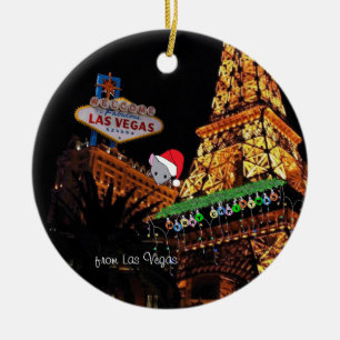 Kerst-gepersonaliseerde keramische versiering in L Keramisch Ornament