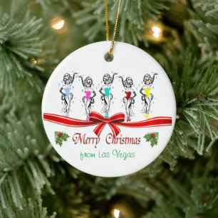 Kerst-gepersonaliseerde keramische versiering in L Keramisch Ornament