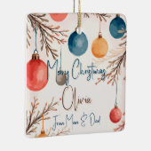 Kerst Gepersonaliseerde Pastel Waterverf Ornament (Rechts)