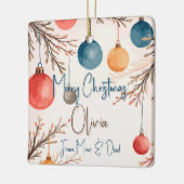 Kerst Gepersonaliseerde Pastel Waterverf Ornament (Links)