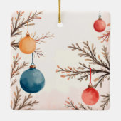 Kerst Gepersonaliseerde Pastel Waterverf Ornament (Achterkant)