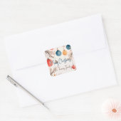 Kerst Gepersonaliseerde Pastel Waterverf Ornament Vierkante Sticker (Envelop)