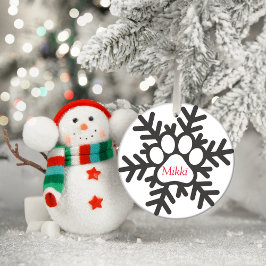 Kerst gepersonaliseerde Paw Metalen Ornament