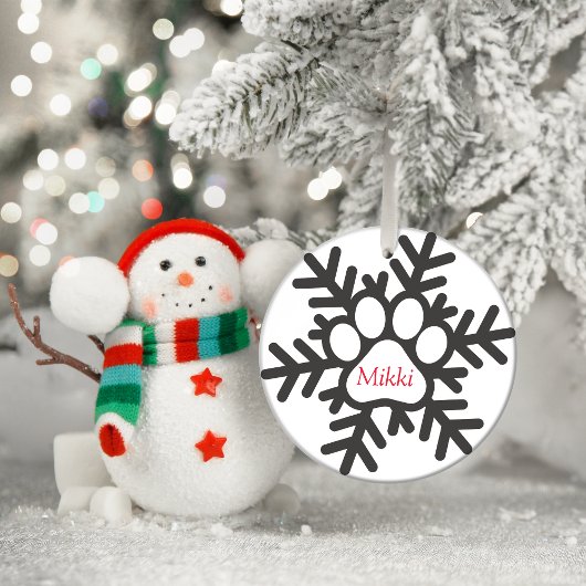 Kerst gepersonaliseerde Paw Metalen Ornament