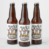 Kerst Gepersonaliseerde Reinbeer Bier Etiket (Flessen)