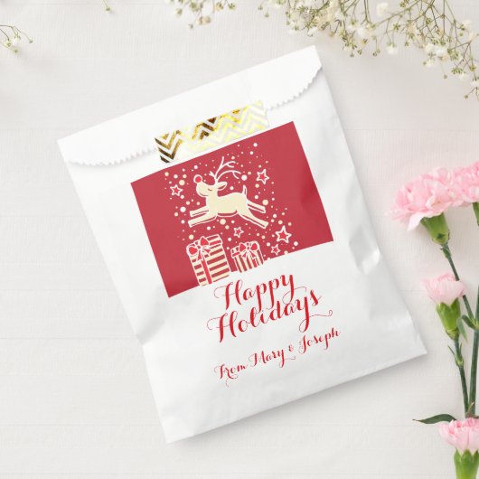 Kerst gepersonaliseerde rendieren geschenkzakken bedankzakje (Gezegeld)