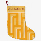 Kerst Gepersonaliseerde Retro Geometrisch Kleine Kerstsok (Voorkant)
