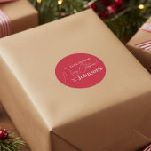 Kerst gepersonaliseerde rode familie ronde sticker