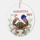 Kerst - Gepersonaliseerde Waterverf - Schaaldieren Keramisch Ornament (Links)
