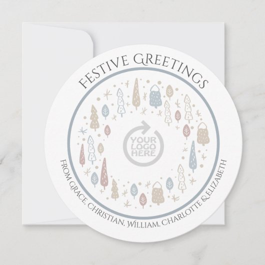 Kerst Gepersonaliseerde Zakelijke Corporate Logo Feestdagenkaart (Voorkant)