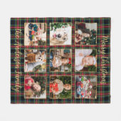 Kerst Geplaagd Custom Gouden Foto Collage Familie Fleece Deken (Voorkant (Horizontaal))