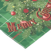 Kerst Geplakt Groen met Rood, Goud, Wit Lange Tafelloper (Hoek)