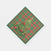 Kerst geplakt groen, rood, goud, wit servet (Hoek)