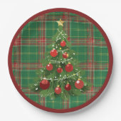 Kerst Geplakt Groen, Rood met Goud Papieren Bordje (Voorkant)