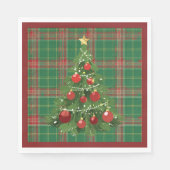 Kerst Geplakt Groen, Rood met Goud Servet (Voorkant)