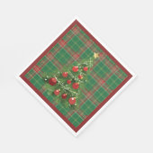 Kerst Geplakt Groen, Rood met Goud Servet (Hoek)