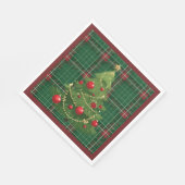 Kerst geplakt groen, rood servet (Hoek)