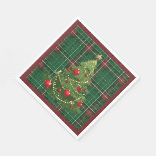 Kerst geplakt groen, rood servet (Hoek)