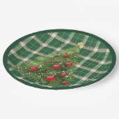 Kerst Geplakt Groen, Wit, met Rood, Goud Papieren Bordje (Gekanteld)